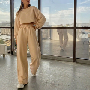Ensemble long deux pièces décontracté pour femme Lancai avec dentelle et sequins, respirant, en polyester/coton, pour l'été - Product Image 1