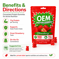 Gummies de protéines de lactosérum 11g à marque privée OEM pour une collation saine, soutien immunitaire, riches en nutriments essentiels pour hommes