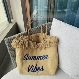Sac fourre-tout en toile de grande capacité, nouveau design, tendance streetwear, avec poche zippée, longue poignée, pour étudiants, courses, cadeaux - Product Image 3