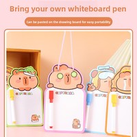 Tableau blanc effaçable Capybara, tableau de messages créatif pour bureau, tableau de dessin double face pour étudiants, tableau de croquis, tableau de mémos