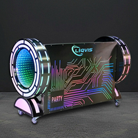 Mesa de DJ Plegable Abyss con Luz LED, Personalizable con Logotipo VIP, Portátil, para KTV, Bar, Discoteca