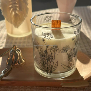 Vela Aromática <span class=keywords><strong>de</strong></span> Vidrio Pintada <span class=keywords><strong>a</strong></span> Mano con <span class=keywords><strong>Flores</strong></span>, Decoración para el Hogar, Caja <span class=keywords><strong>de</strong></span> Regalo con Fragancia, Se Aceptan Personalizaciones - Product Image 5