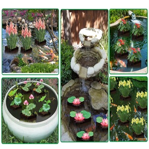 蓝带手柄PVC水培盆，适用于家庭池塘植物、荷花和湿地植物 - Product Image 4