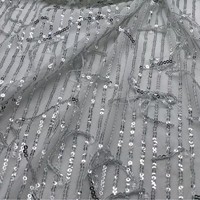 Tissu à paillettes et franges rayé brodé pour robe de danse latine, robe de mariée, costume de spectacle