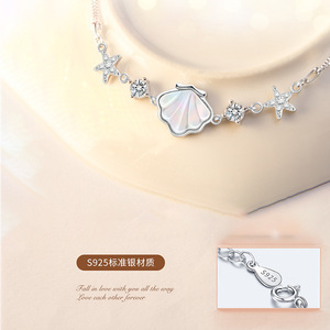 Per sempre amore luccicante madreperla zircone bracciale 925 argento Sterling oro rodio gioielli a maglie sottili per donne matrimonio - Product Image 4