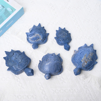 Venta al por Mayor de Nuevas Tortugas de Cristal Talladas a Mano, Animales de Cristal de Jade Coral Azul para Decoración