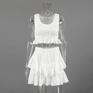 Conjunto de Pijama de Encaje para Mujer, Ropa de Dormir, Cómoda y Suave al Tacto, de Seda de Leche Tejida Blanca con Volantes - Product Image 3