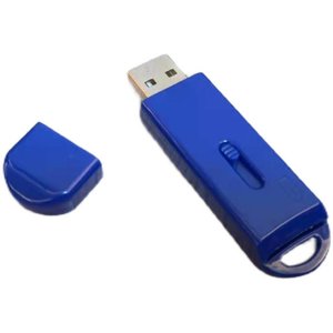 Unidad flash USB azul con tapa extraíble y anillo para llavero para almacenamiento de datos K362 - Product Image 1