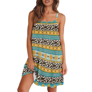 Stampa Dropshipping on Demand abito Spaghetti tradizionale con stampa tribale azteca cultura maya Design americano Mini prendisole da spiaggia - Product Image 4