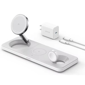 Nouveau chargeur sans fil pliable 3-en-1 Anker 15W ultra-rapide compatible avec câble USB-C pour <span class=keywords><strong>iPhone</strong></span> 15/<span class=keywords><strong>14</strong></span> Series - Product Image 1