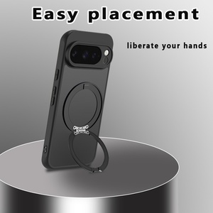 Coque de téléphone magnétique transparente de haute qualité pour Google Pixel 11 Pro XL 10 9 8 7 6 Pro avec protection 360° °   Support de téléphone en métal avec anneau et coque de protection - Product Image 5