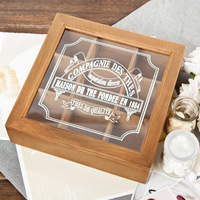 Boîte à thé Chic en bois à 9 compartiments, sac de rangement pour épices, nouveau magasin, boîtes à cosmétiques 24X24X7Cm