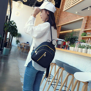 Mini zaino in Nylon leggero piccolo pacchetto da donna nero impermeabile stile scolastico Casual borsa bambina - Product Image 5