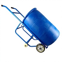Chariot de manutention hydraulique manuel pour fûts d'huile, capacité de 350 kg, acier haute résistance pour fûts en acier de 55 gallons / fûts en plastique de 250 L