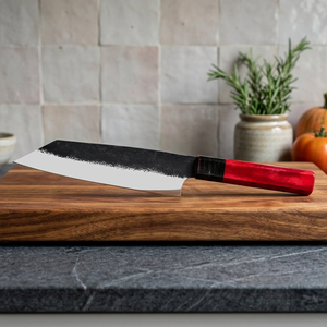 Couteau de chef personnalisé OEM fait main, à lame droite, en acier 12C27 |   Couteau de cuisine à lame fixe avec manche en bois - Product Image 4