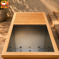 Bain froid de luxe en bois avec refroidisseur, baignoire à glace à température contrôlée pour salle de sauna