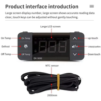 Controlador de humedad y controlador de temperatura Digital para termostatos de refrigeración de cámara frigorífica, 12V, 110V, 220V, 1, 2, 0, 2, 2