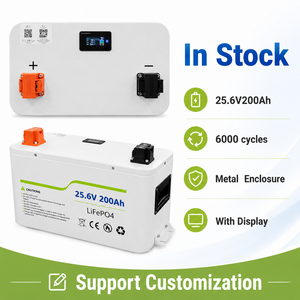 Paquete de Baterías LiFePO4 BYD de 24V 200Ah, Batería de Almacenamiento de Energía de 5Wh, BMS Integrado, Pantalla LCD, Ciclo Profundo para Energía Solar, RV, Marino - Product Image 1