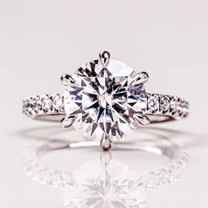红叶钻戒定制设计女男士订婚婚礼品牌珠宝10k 14k 18k金实验室种植钻戒