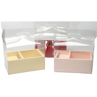 Boîte à fleurs Rose transparente emballage de gâteau en plastique boîtes d'emballage bricolage pour mariage saint valentin vacances