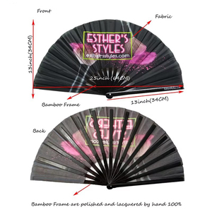 Abanico Plegable de Bambú Ecológico Personalizado de Alta Calidad, Grande (33cm), para Promoción, Publicidad, Eventos, Estilo Kung Fu - Product Image 2