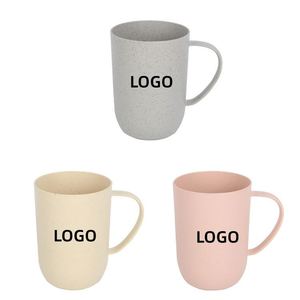 Vaso de agua de paja de trigo con asa, para beber directamente, portátil, para estudiantes, para dormitorio, lavable. - Product Image 1