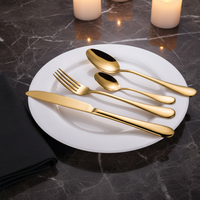 Vente de couverts de luxe en acier inoxydable doré pour restaurant, ensemble de 24 pièces avec étui, écologiques, pour usage domestique, occasions de mariage, haute qualité