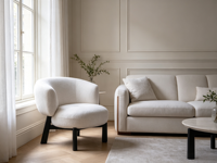 Canapé-lit moderne et durable avec structure en bois et revêtement en laine pour la maison, le bureau, le salon, la salle à manger et l'hôtellerie