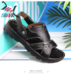 Sandalias de Hombre con Plantilla de PU y Parte Superior de Cuero Genuino, Sandalias Deportivas de Playa para Verano - Product Image 4