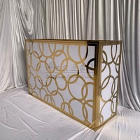 Offre Spéciale pas cher prix fête de mariage événements meubles long carré or acier inoxydable FLORA Bar Table