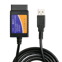 Cable USB OBD2 ELM327 para Laptop con Conector de 16 Pines a Cable de Carga USB, Herramienta de Diagnóstico Automotriz