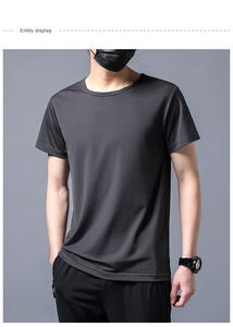 Chemise en polyester à manches courtes en maille 180g Nouveau t-shirt ample à col rond à séchage rapide pour hommes - Product Image 5