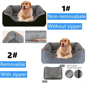 Fábrica al por mayor de lujo personalizado cama para mascotas suave nido de perro rectángulo grande de doble uso sofá transpirable de doble cara - Product Image 4