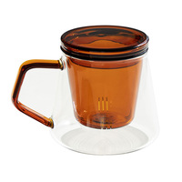 Tasse d'infuseur de thé en verre de Borosilicate coloré résistant à la chaleur fait à la main