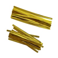 Fanxing Vente en gros de attaches métalliques torsadées en PET dorées/argentées/colorées pour sacs à pain, emballage alimentaire, cakepops et vignobles