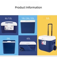Glacière isotherme en plastique portable pour camping et pique-niques, revêtement PU, garde les aliments au frais et au chaud, 6L-65L, avec blocs réfrigérants réutilisables