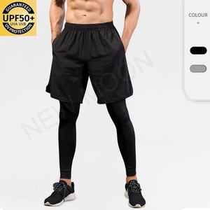 Customized Men's Fitness Sports Breathable Quick-drying <b>Shorts</b> Outdoor Running <b>Trousers</b> Two-piece <b>Trousers</b> - Product Image 1