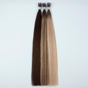 Extensiones de Cabello con Punta I de Hilo de Nailon de Nuevo Diseño, Anillo Nano, Doble Trama, Puntas Gruesas, Cabello Humano Liso para Fácil Balayage - Product Image 4