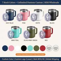 Taza de Café de Acero Inoxidable con Aislamiento al Vacío de Doble Pared, Libre de BPA, Taza Térmica con Logotipo Grabado con Láser para Viajes, Oficina, Hogar y Camping