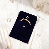 Sac d'emballage pour bijoux en microfibre personnalisé ZXF Fashion avec bouton pression pour l'emballage des bracelets