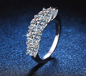 Anillos de Moissanita GICA GEMA de 3.6 Quilates en Total para Mujeres y Hombres, Anillos de Boda con Diamantes Brillantes, Plata de Ley 925, Joyería Fina, Regalo - Product Image 1