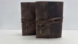 Journal en cuir classique vintage avec serrure à clé, papier fait main en coton, écologique, rechargeable, journal de voyage rustique - Product Image 2