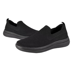 Chaussures de travail noires en maille à enfiler, talon bas, bout rond, respirantes, antidérapantes, pour l'entraînement des jeunes - Product Image 4