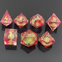 Dés en résine de sable mouvant violet rêveur éblouissant Beautiful Liquid Core RPG Dice pour les amoureux du MDN