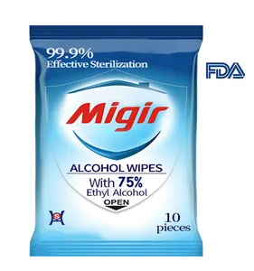 Kill 99.99 germ FDA MSDS ISO COA Portable soft 75% alcohol disinfectant wet wipes