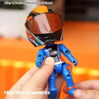 Figura de Acción de Motociclista en Versión Q, Modelo a Escala 1:5, de Aleación, Regalo para Niños Pequeños