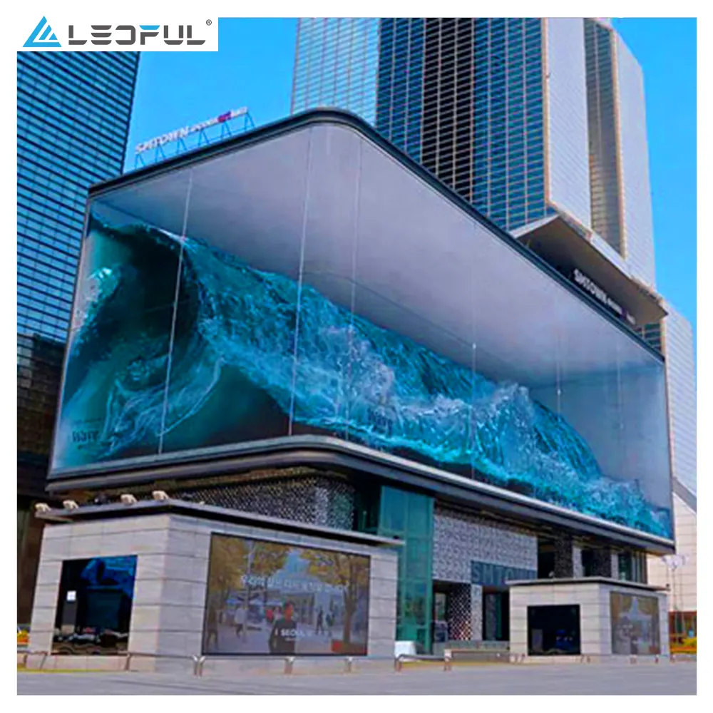 Video Wall a LED 3D a occhio nudo personalizzato all'aperto Ultra HD grande Display a schermo pubblicitario a LED per grandi centri commerciali