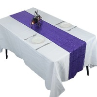 Achat en gros de chemins de table en polyester terylène brodés de paillettes de 3 mm, style nordique, bleu royal, or, argent, pour banquets, fêtes, mariages