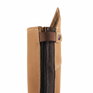 Demi-gambes en cuir véritable pour cavalier avec fermeture éclair et élastique pour l'équitation - Conception durable - Product Image 1
