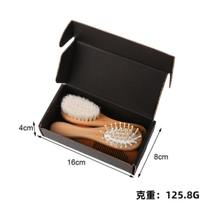Wholesale Baby Wool Comb Set Hair Care Massage Beech Hair Brush Scalp Cleaning Shampoo Baby Bath Brush - Product Image 6